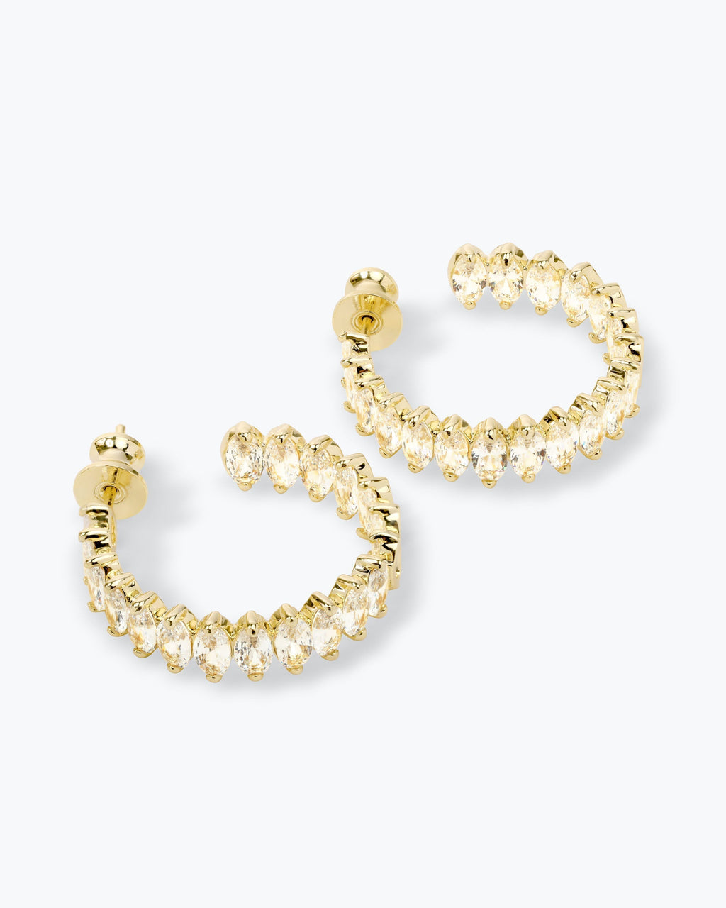 Baby "She's So Fine" Hoops 1" - Gold|White Diamondettes