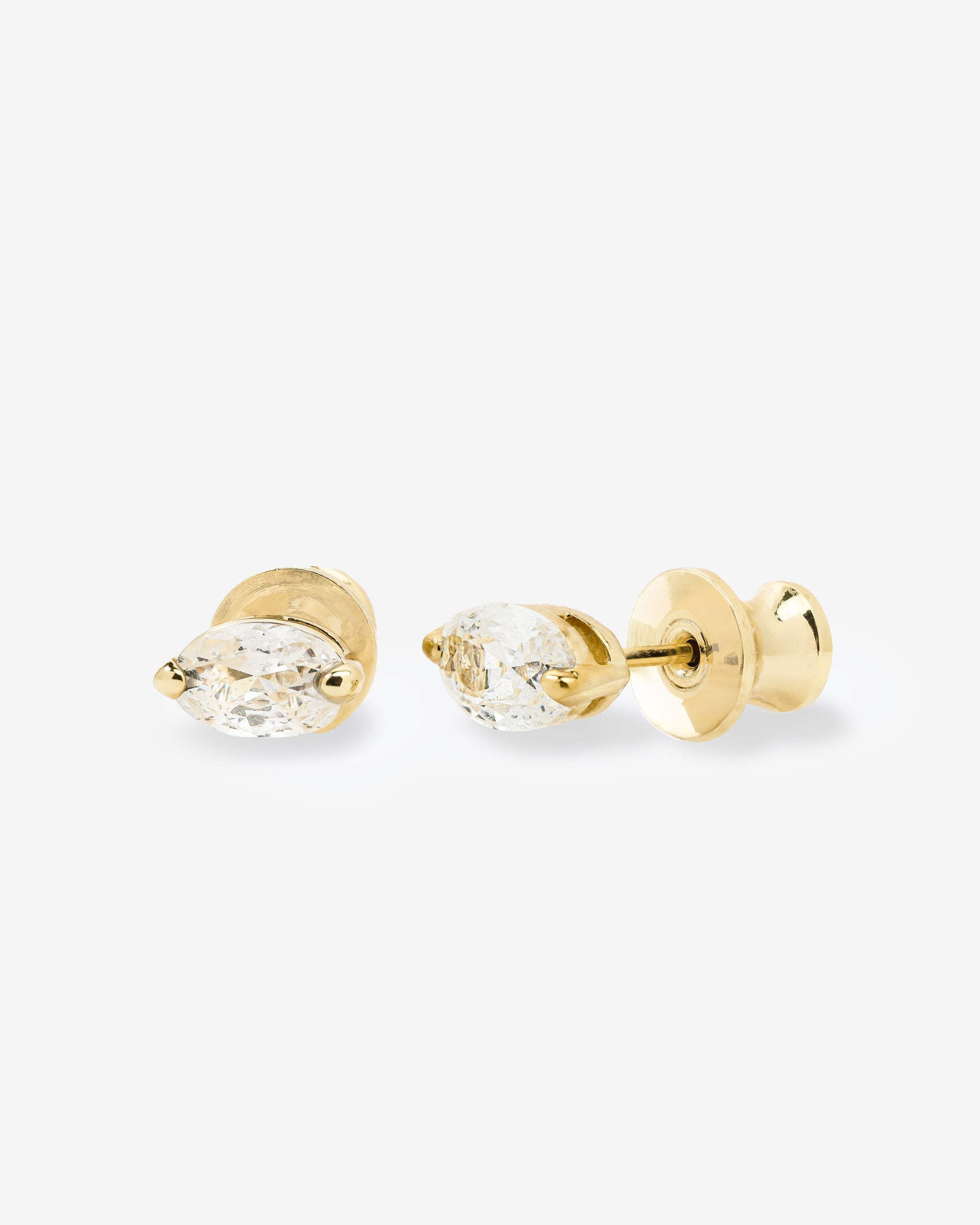 Baby "She's So Fine" Stud Earrings - Gold|White Diamondettes