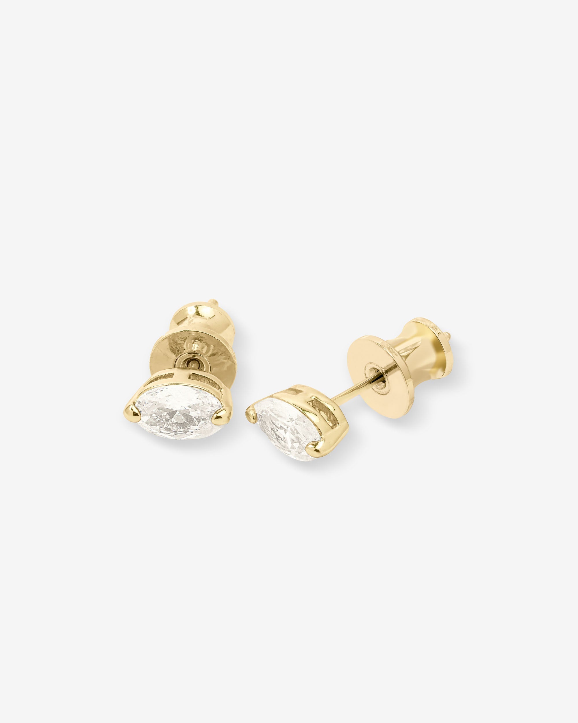 Baby "She's So Fine" Stud Earrings - Gold|White Diamondettes