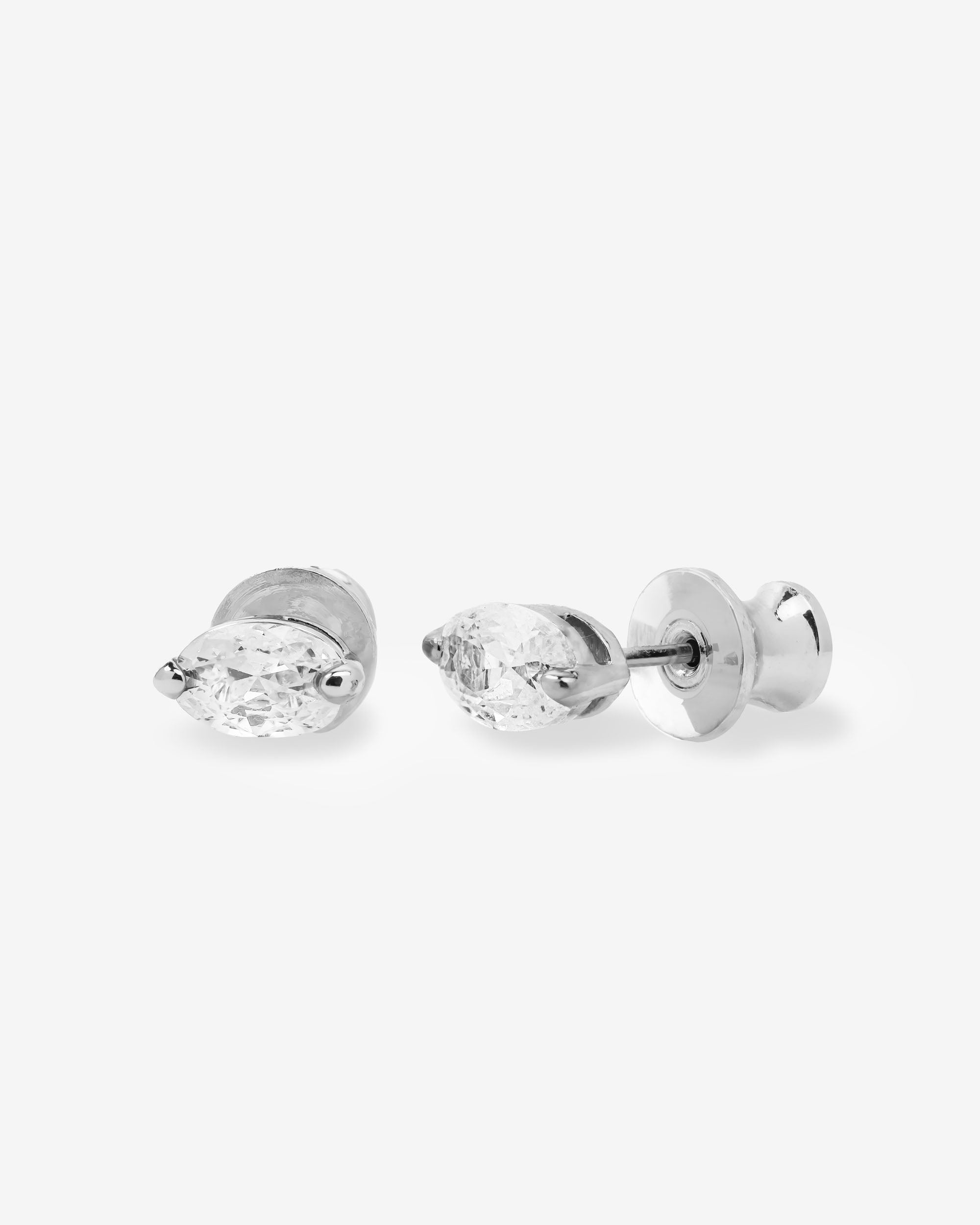 Baby "She's So Fine" Stud Earrings - Silver|White Diamondettes