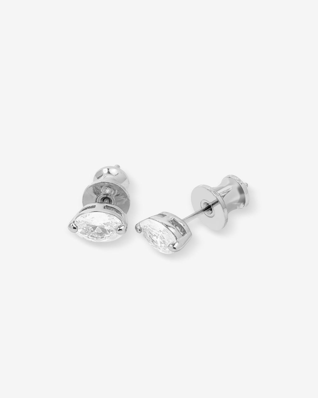 Baby "She's So Fine" Stud Earrings - Silver|White Diamondettes