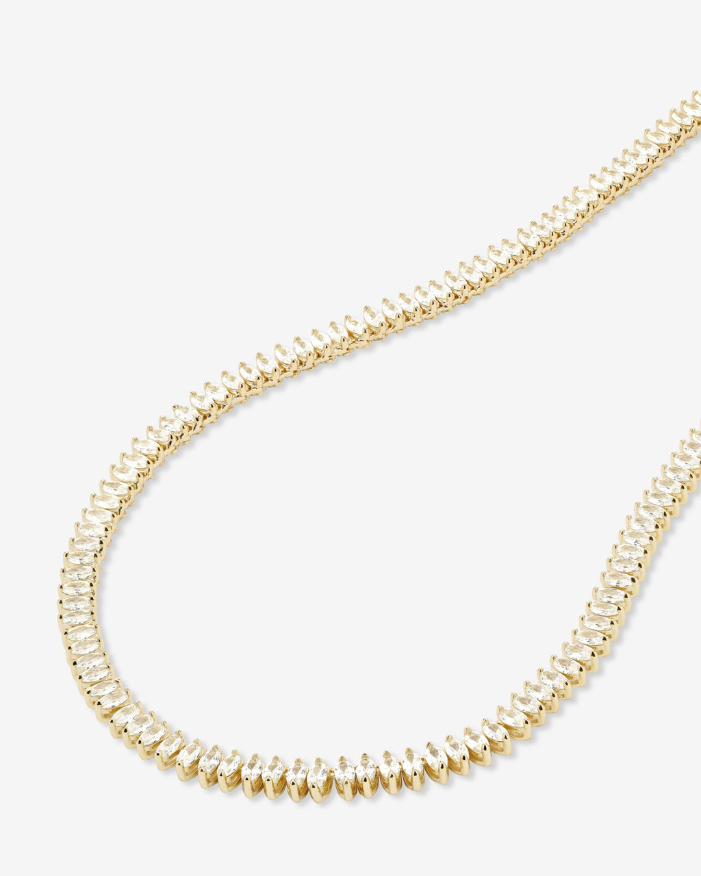 Baby "She's So Fine" Tennis Necklace 16" - Gold|White Diamondettes