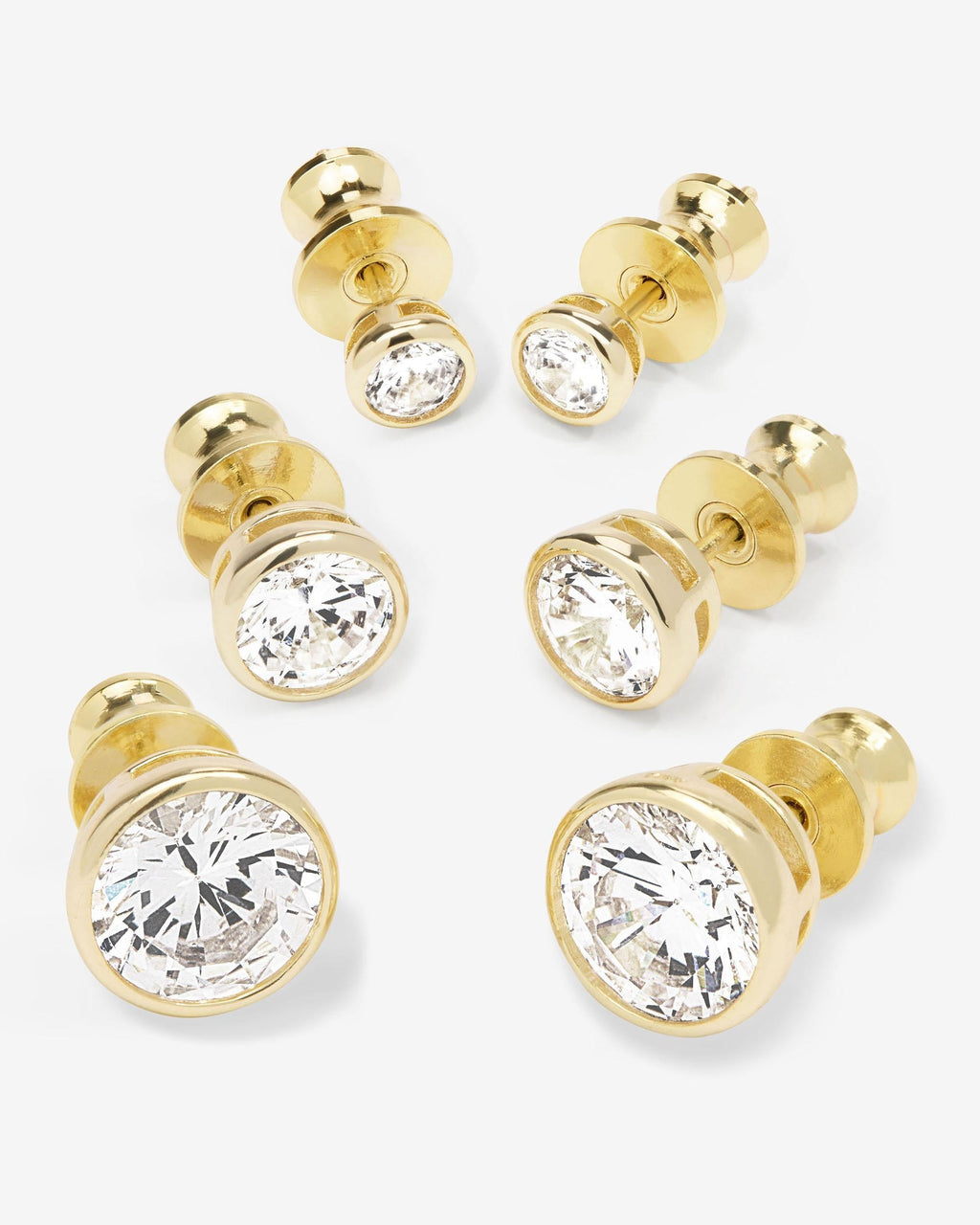 Baroness Stud Set - Gold|White Diamondettes