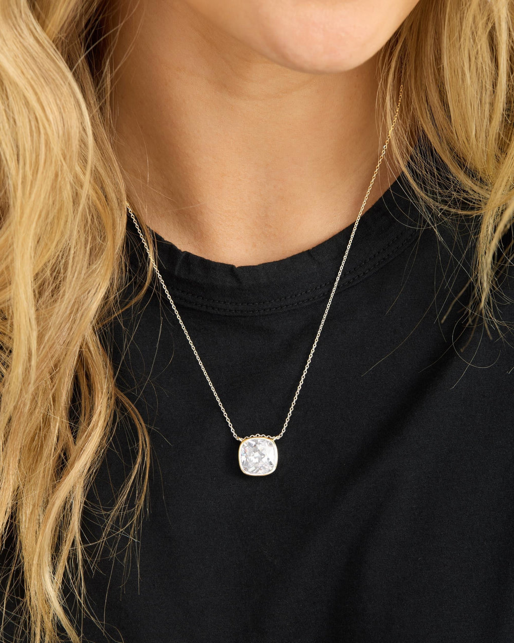 Duchess Pendant Necklace - Silver|White Diamondettes