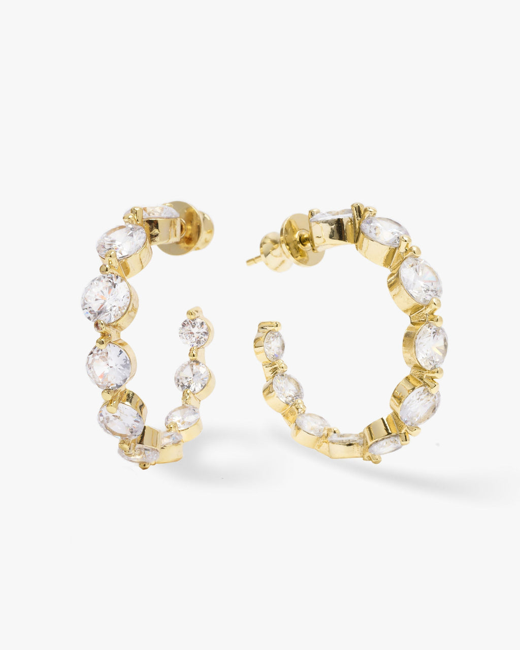 She's an Icon Hoops .75" - Gold|White Diamondettes