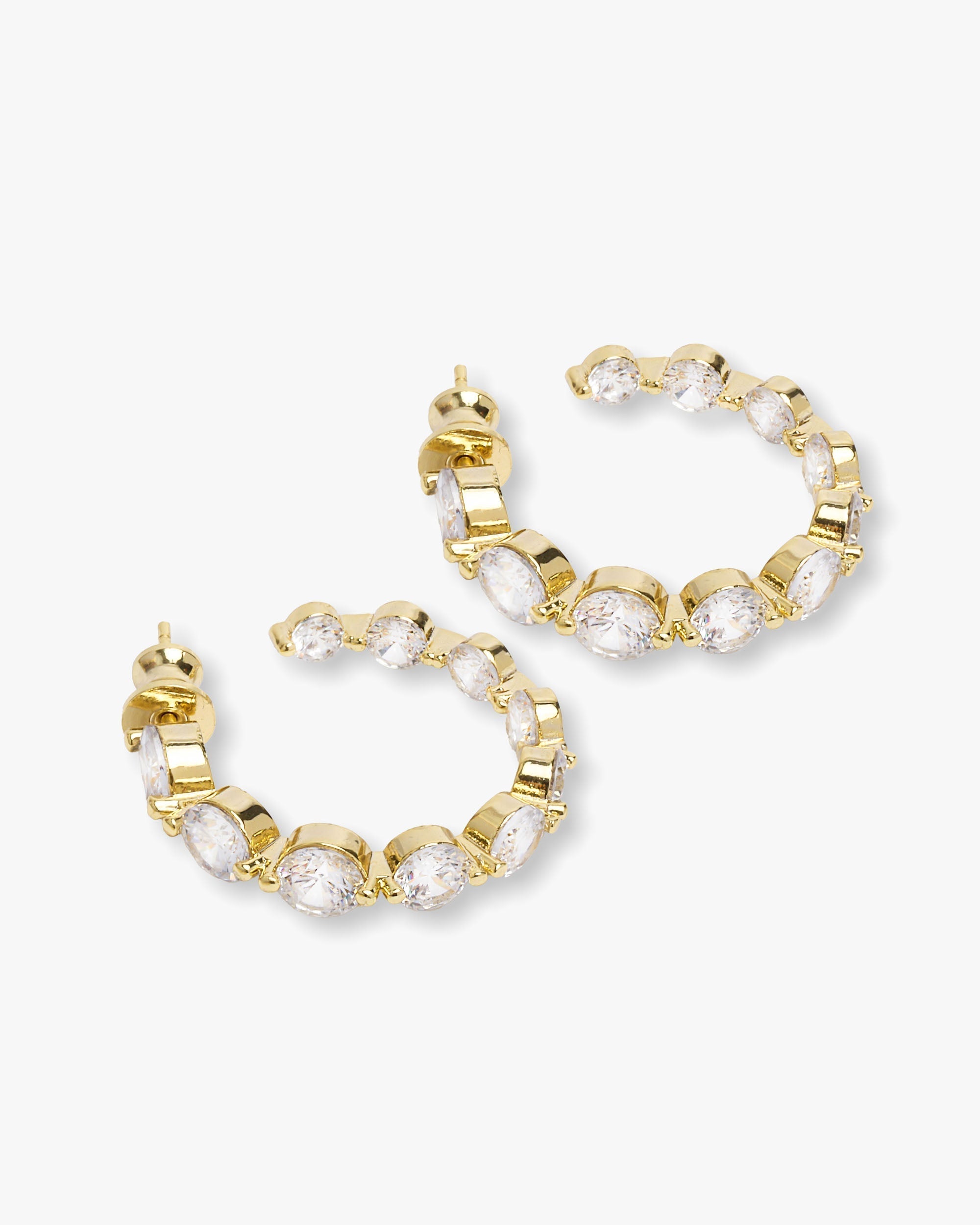 She's an Icon Hoops .75" - Gold|White Diamondettes