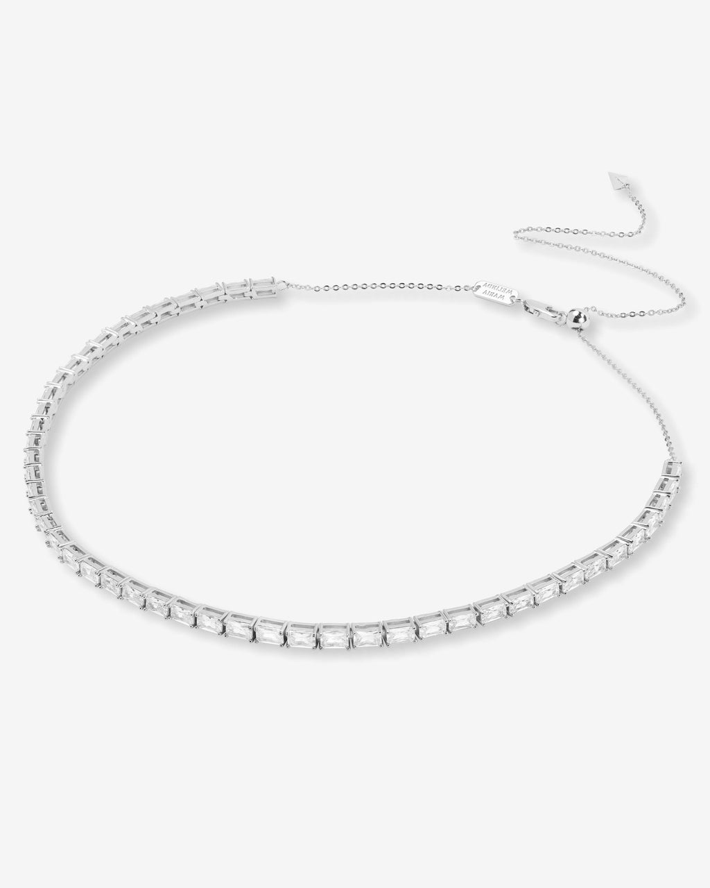 Grand Slam Tennis Choker - Silver|White Diamondettes