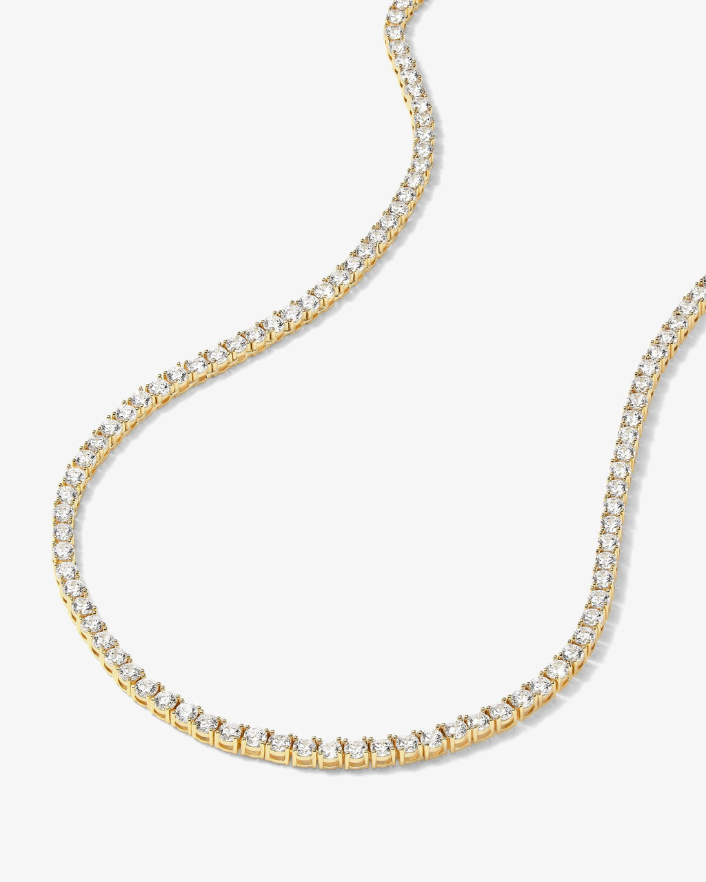 Grand Heiress Tennis Necklace 18" - Gold|White Diamondettes