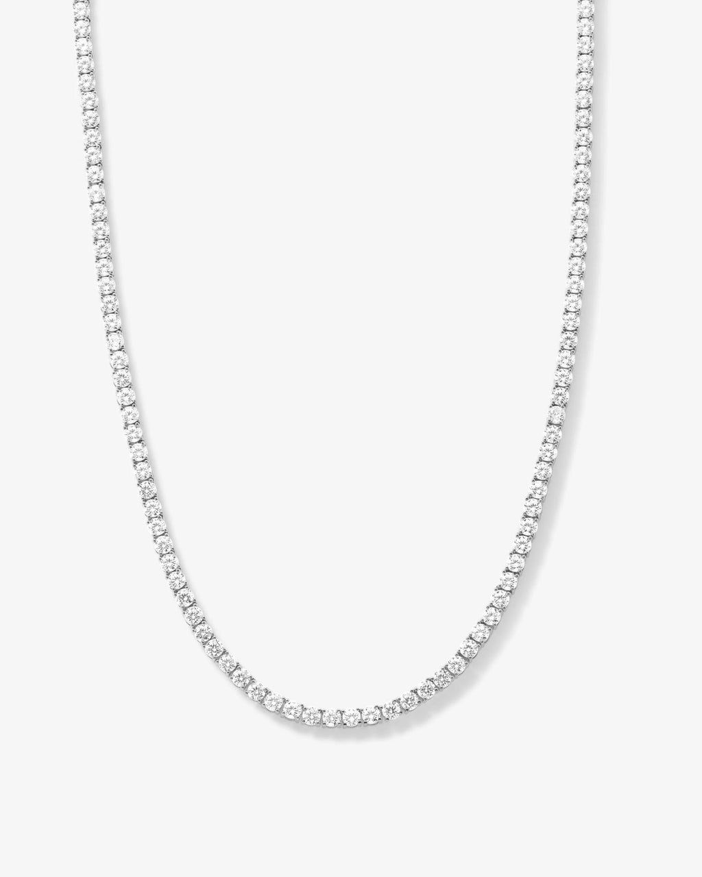 Grand Heiress Tennis Necklace 18" -  Silver|White Diamondettes