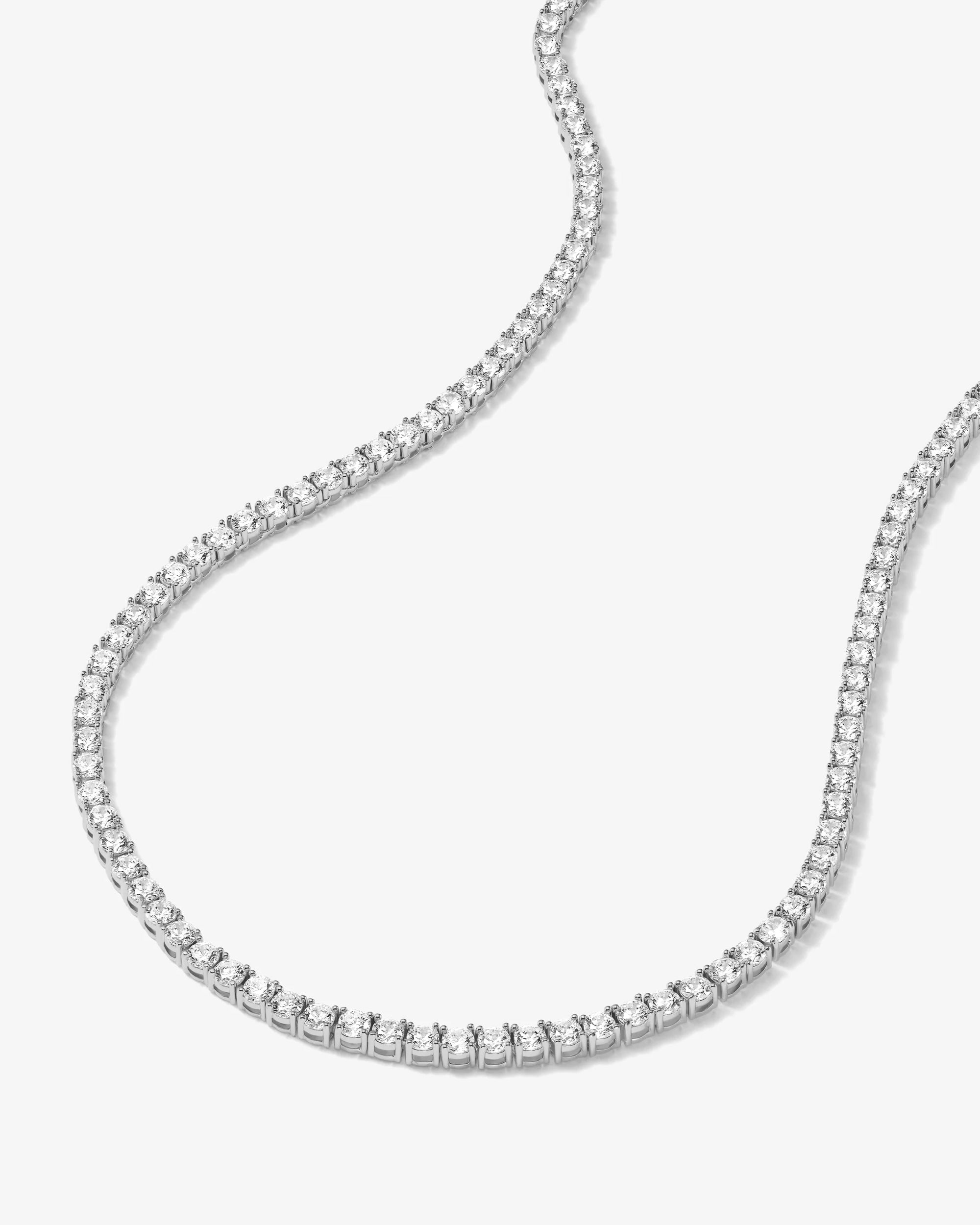 Grand Heiress Tennis Necklace 18" -  Silver|White Diamondettes