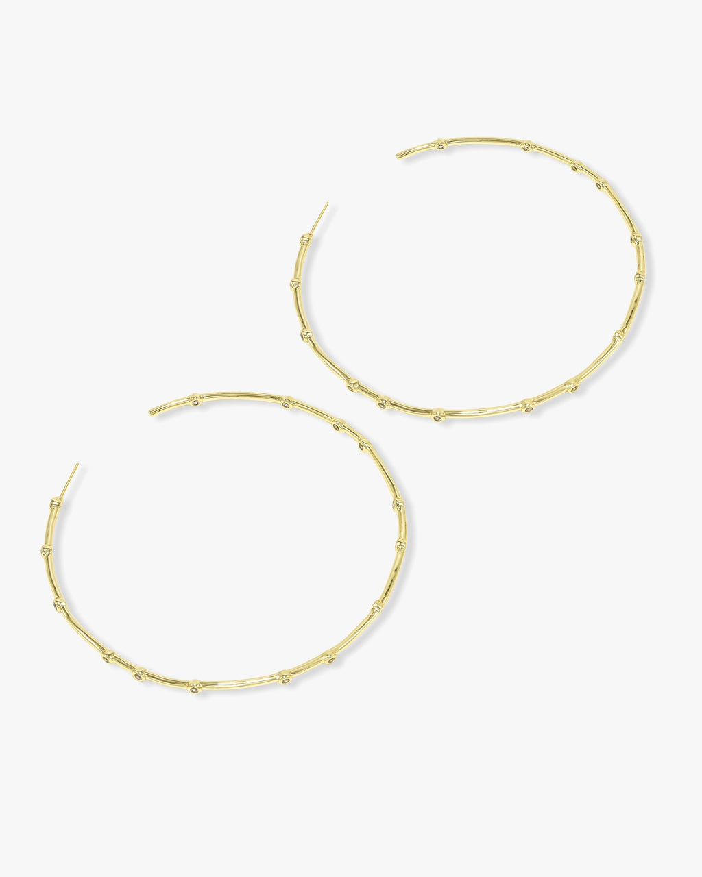 Big Ass Hoops 3" - Gold|White Diamondettes