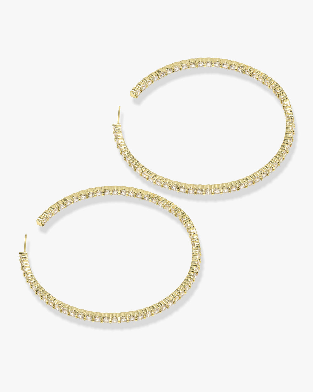 Heiress Hoops 3" - Gold|White Diamondettes