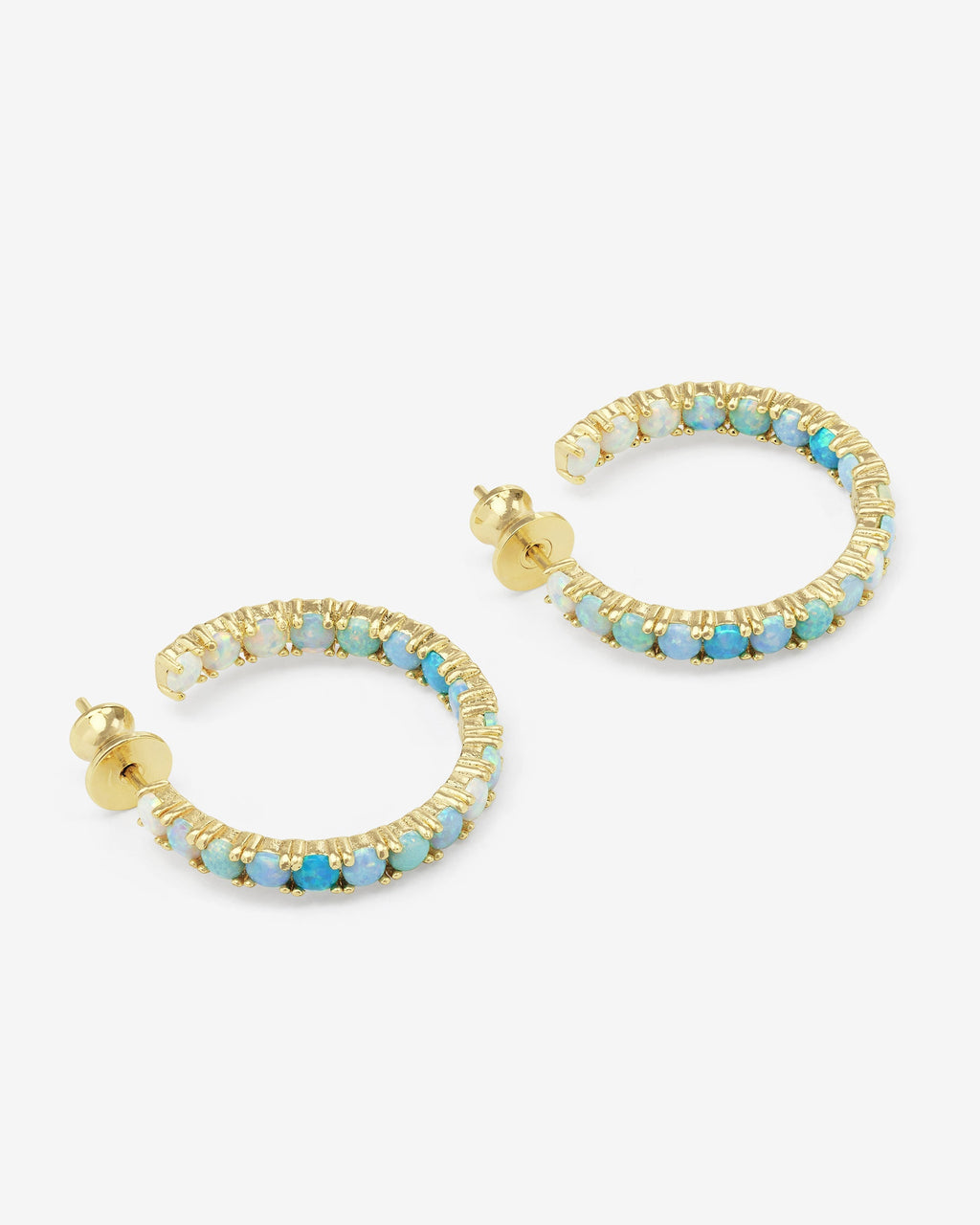 Heiress Ombré Hoops 1" - Gold|Blue Opal Ombré