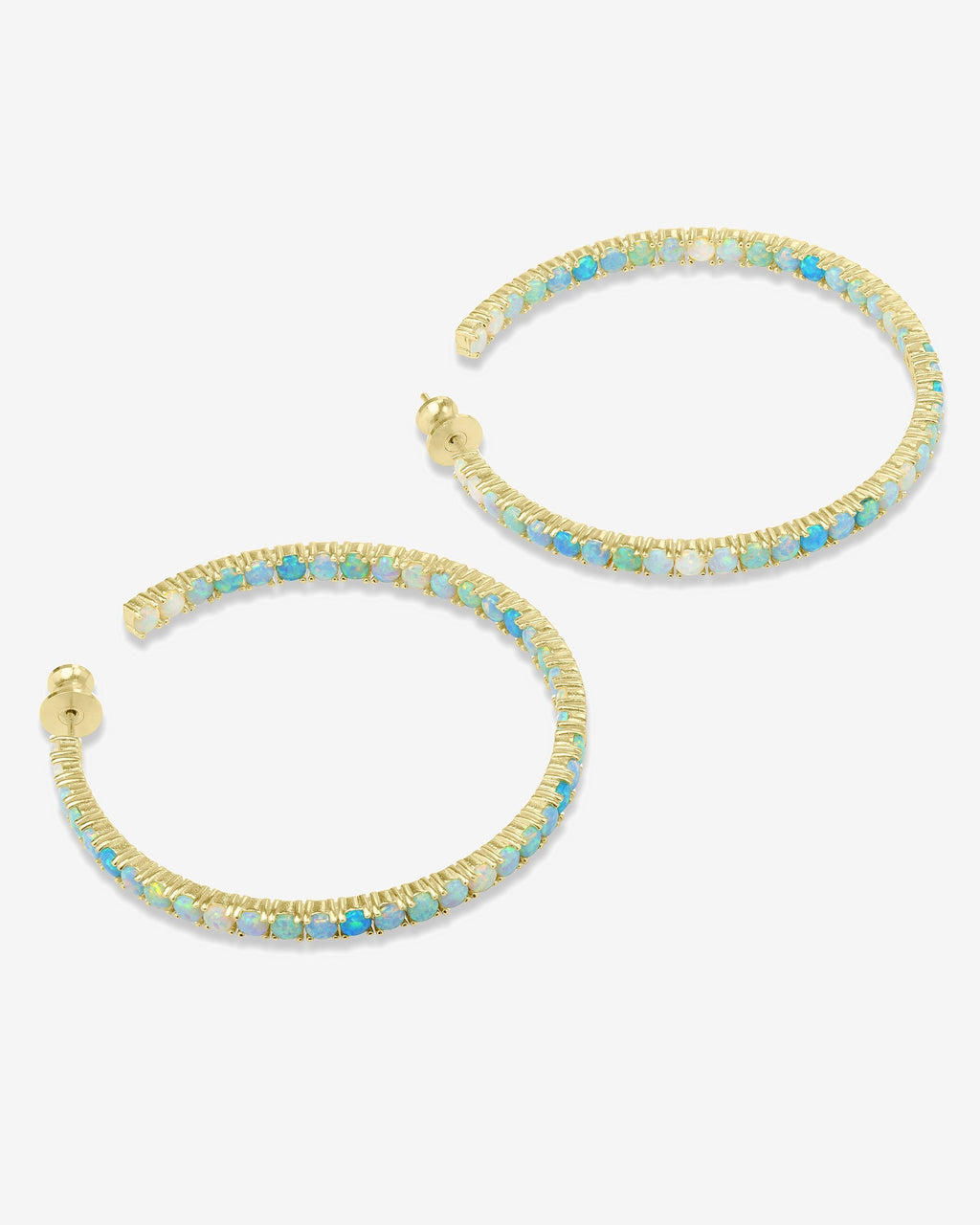 Heiress Ombré Hoops 2" - Gold|Blue Opal Ombré
