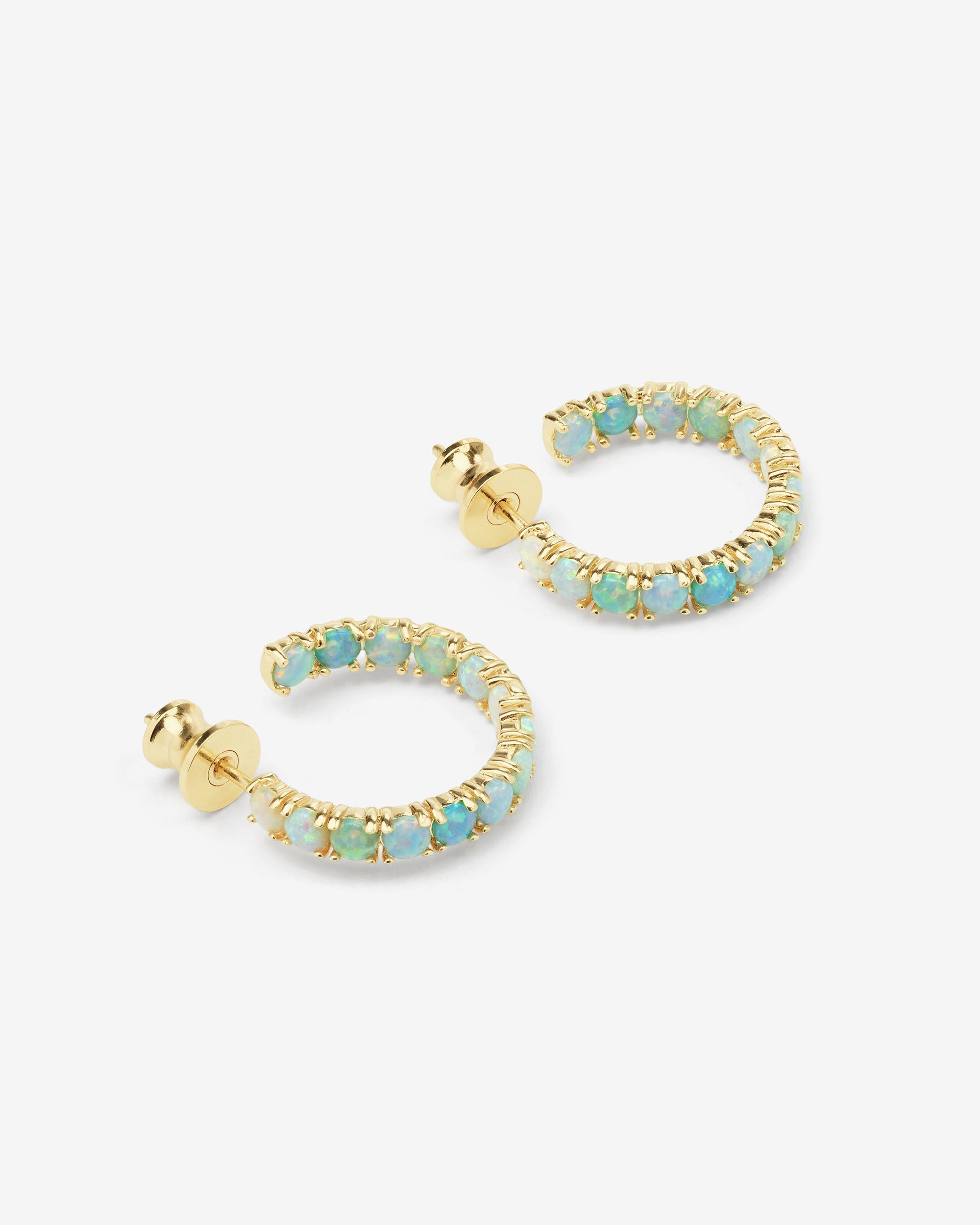 Heiress Ombré Hoops .75" - Gold|Blue Opal Ombré