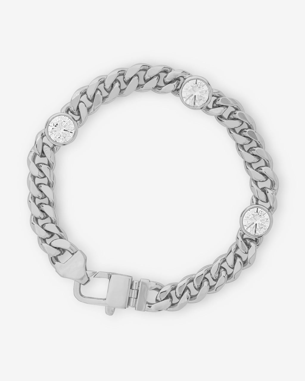 Julian Triple Diamond Bracelet - Silver|White Diamondettes