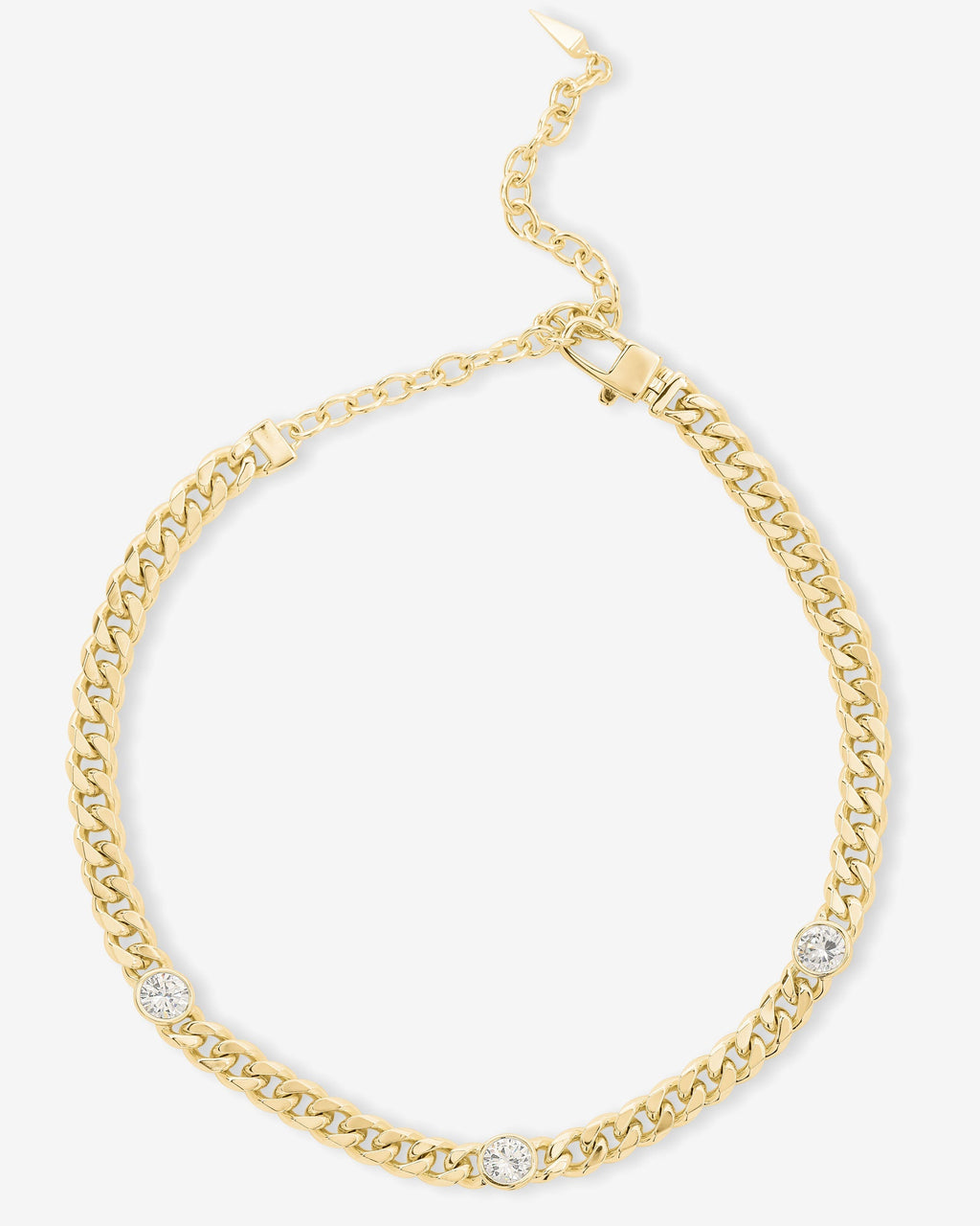 Julian Triple Diamond Choker - Gold|White Diamondettes