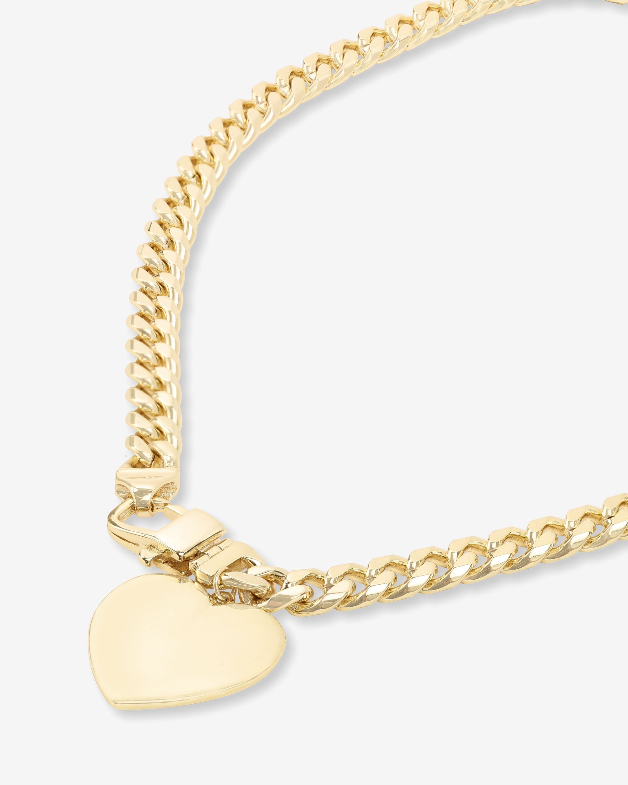 Julian XL Heart Cuban Chain Necklace 18" - Gold