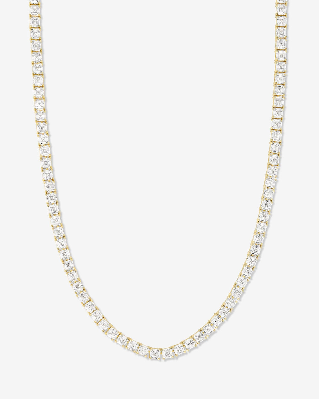 Lil Queen's Tennis Necklace 18" - Gold|White Diamondettes
