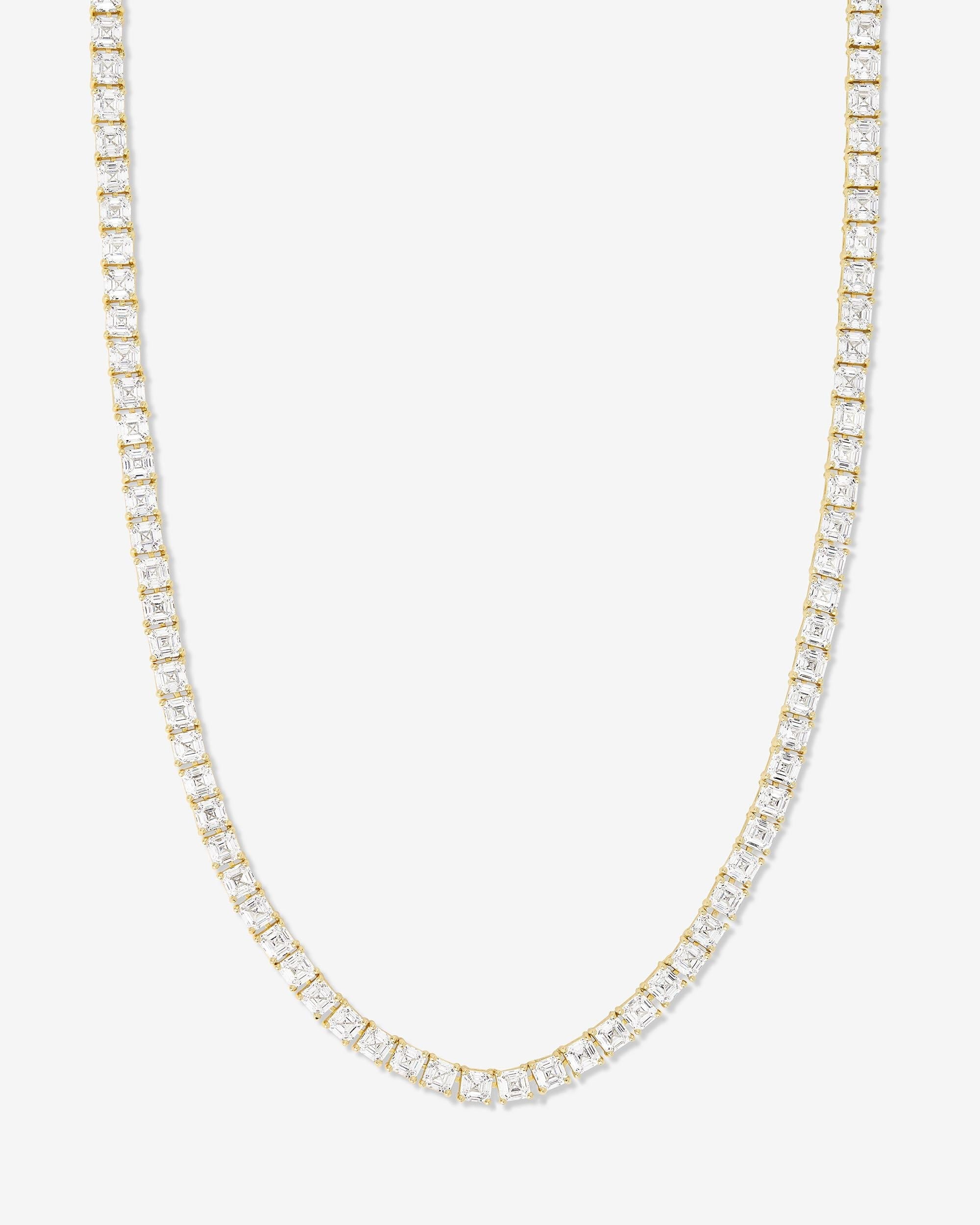 Lil Queen's Tennis Necklace 18" - Gold|White Diamondettes