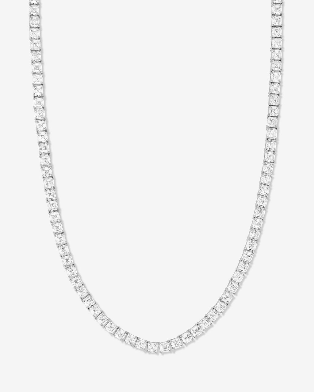 Lil Queen's Tennis Necklace 18" - Silver|White Diamondettes