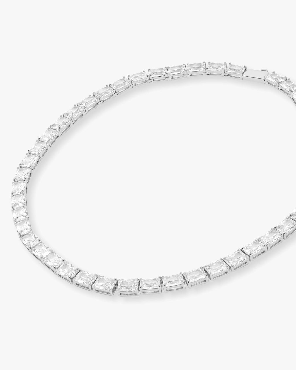 Grand Slam Tennis Necklace 18" - Silver|White Diamondettes