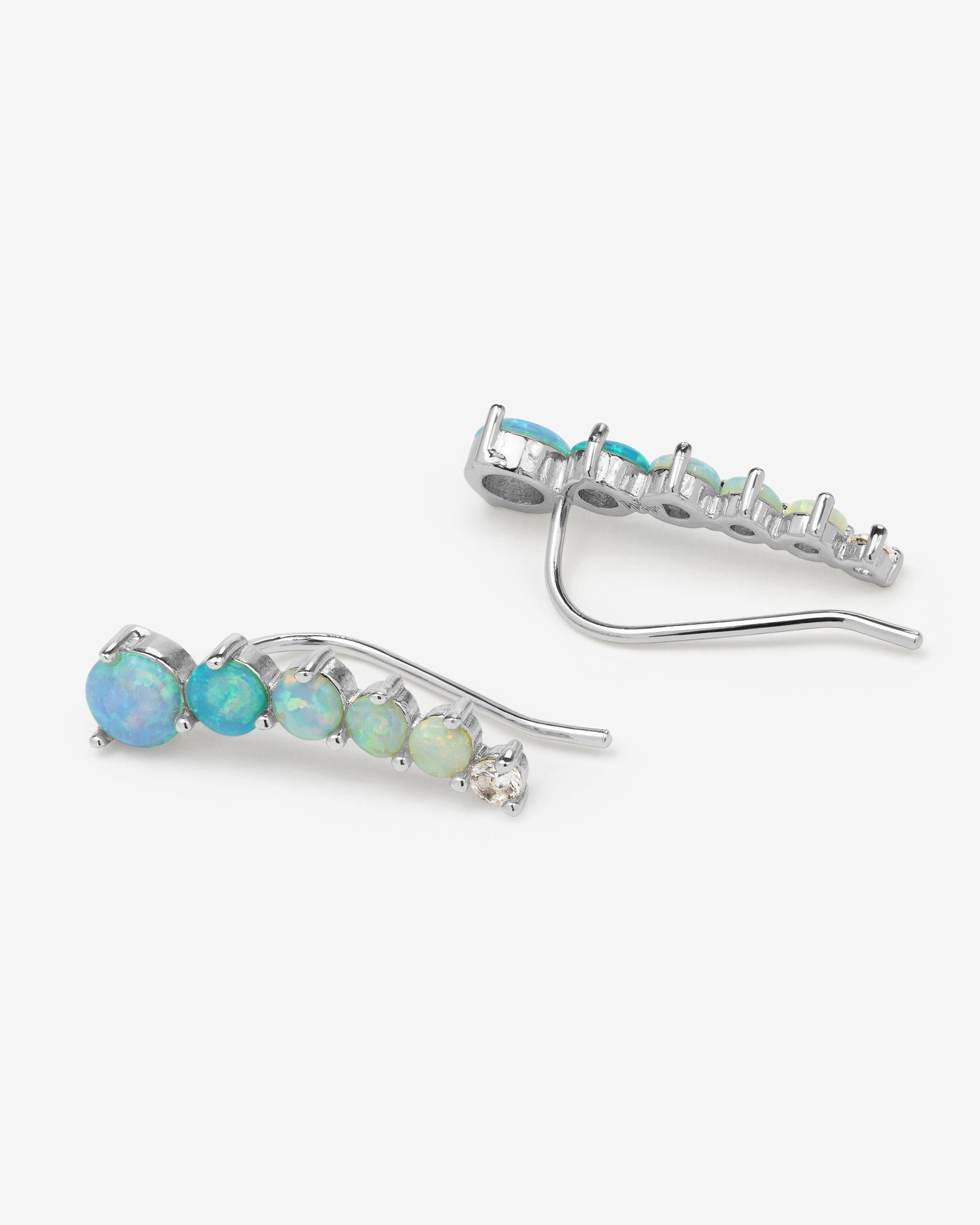 Not Your Basic Ombré Ear Crawler - Silver|Blue Opal Ombré