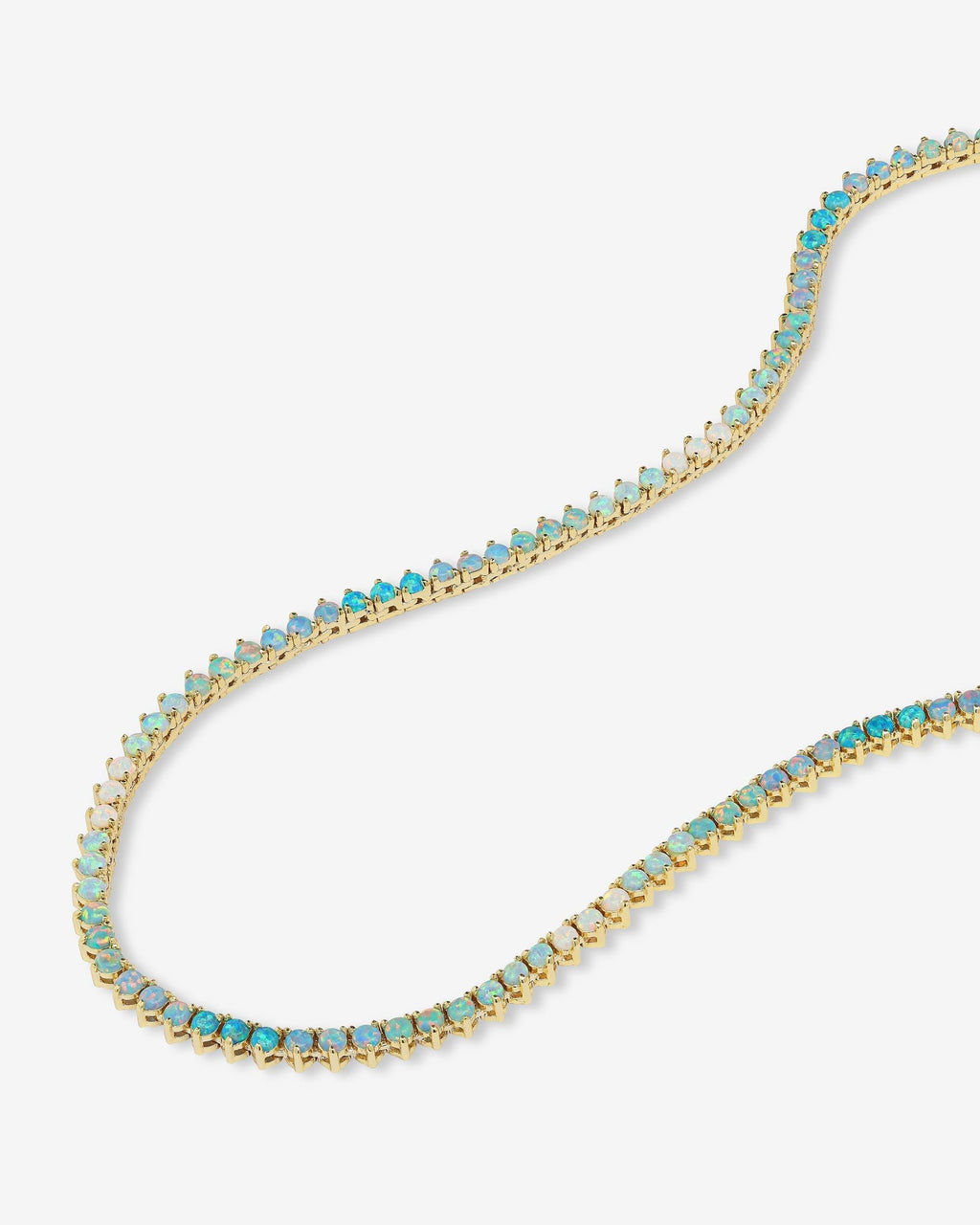Not Your Basic Ombré Tennis Necklace 18" - Gold|Blue Opal Ombré