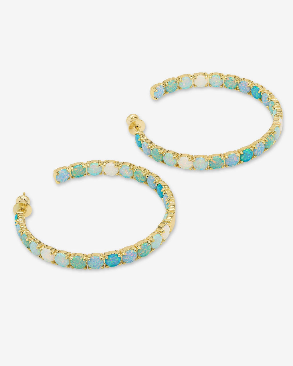 "Oh She Fancy" Ombré Hoops 2" - Gold|Blue Opal Ombré