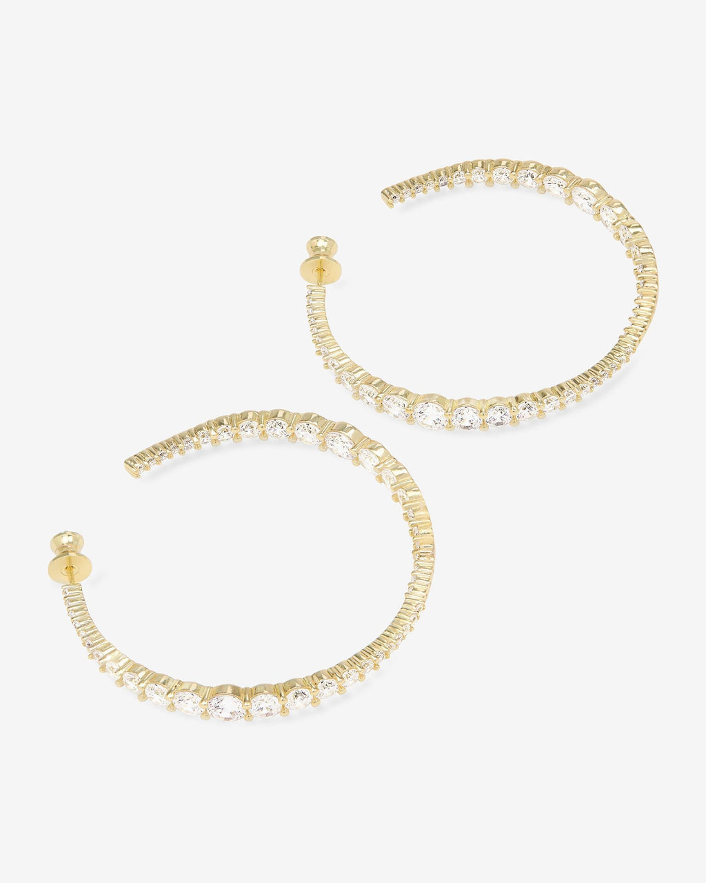 "Oh She Fancy" Graduated Hoops 2" - Gold|White Diamondettes
