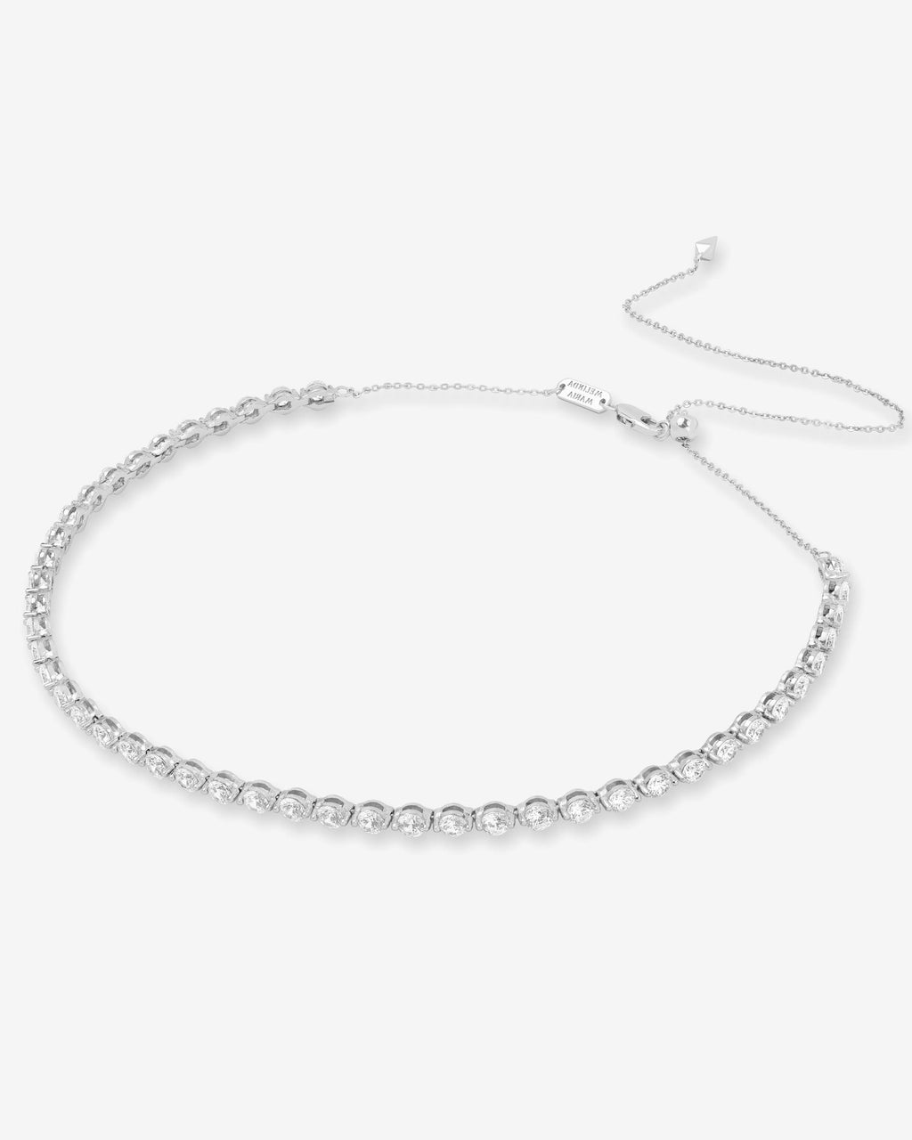 She's an Icon Tennis Choker - Silver|White Diamondettes