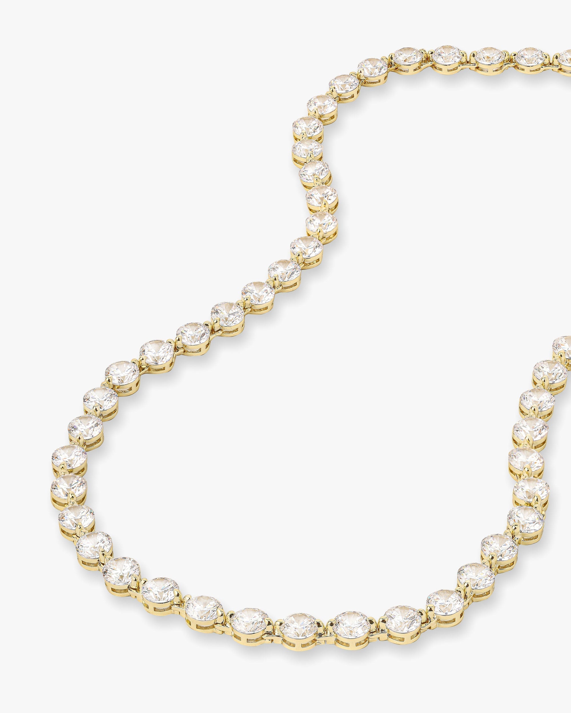 She's an Icon Mama Tennis Necklace 18" - Gold|White Diamondettes