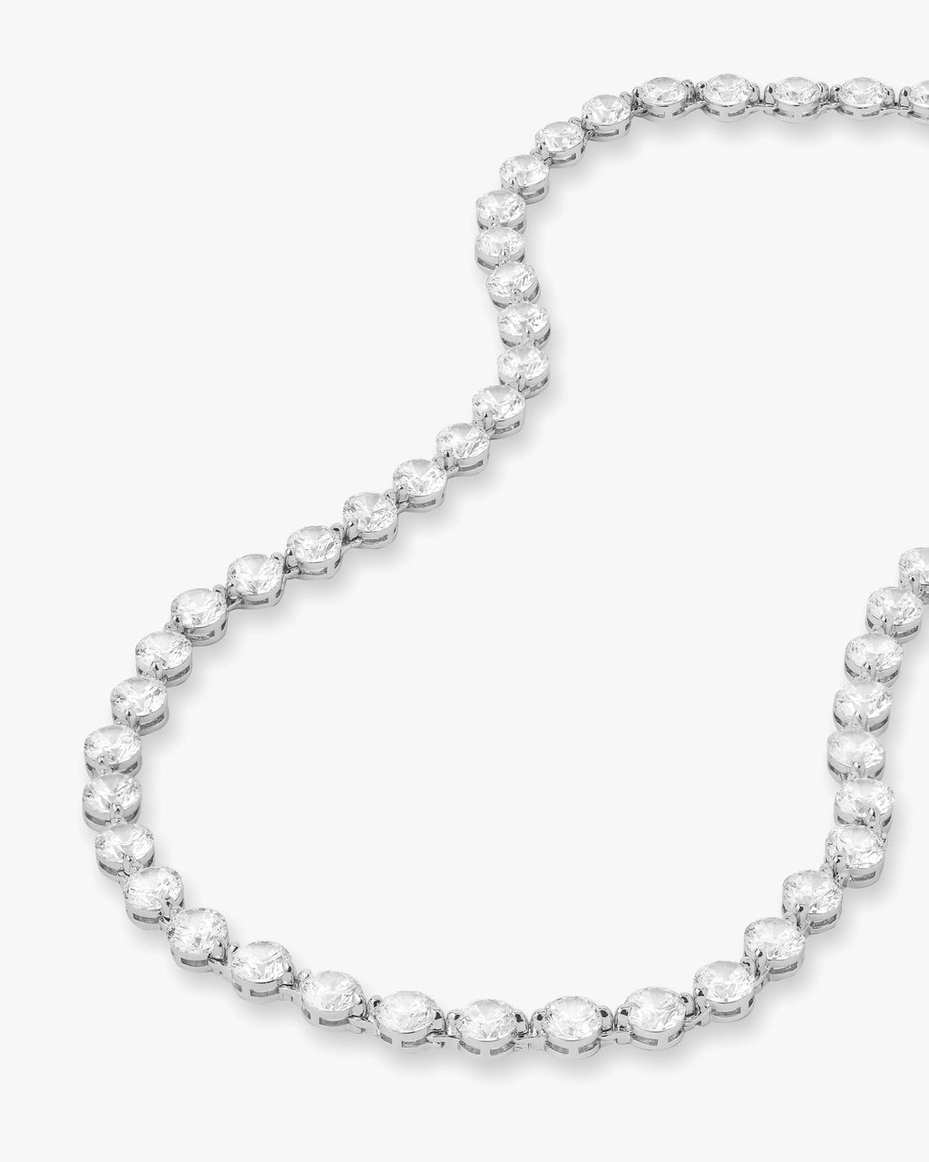 She's an Icon Mama Tennis Necklace 16" - Silver|White Diamondettes