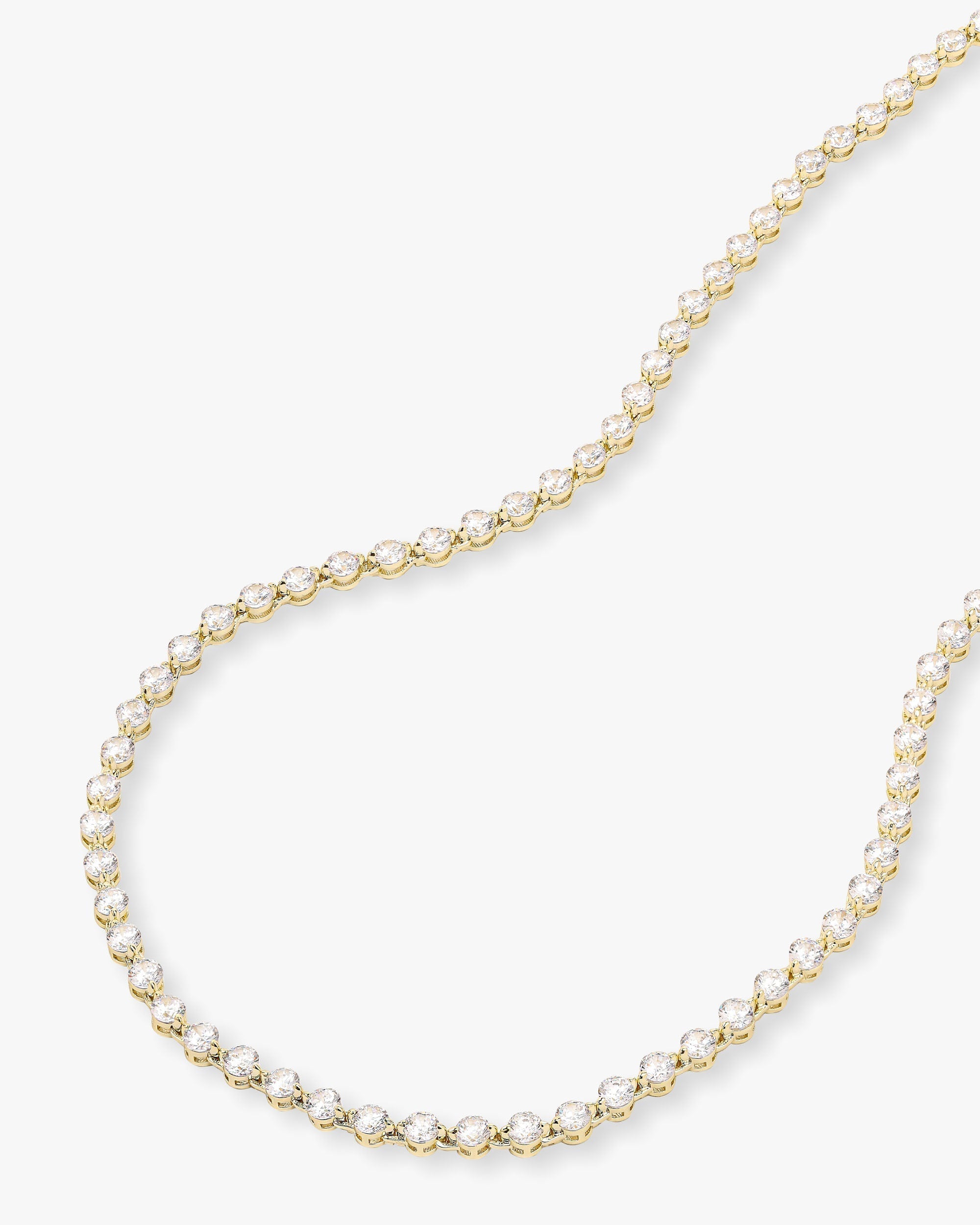 She's an Icon Tennis Necklace 18" - Gold|White Diamondettes