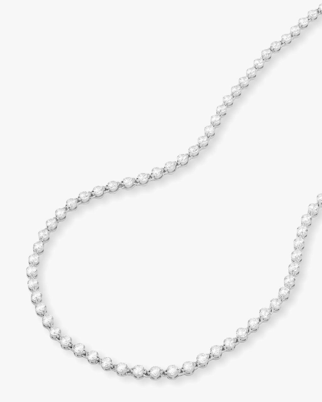 She's an Icon Tennis Necklace 16" - Silver|White Diamondettes